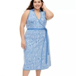 NWT Diane Von Furstenberg Women's Sleeveless Sweaterknit Midi Wrap Dress Size XL